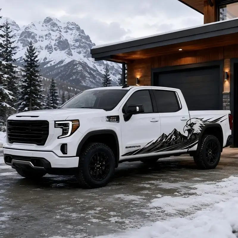 Car Sticker Decal For GMC Sierra 1500 Side Body Stripe Racing Strip Vinyl Wrap Auto Exterior Off-Road Modification Accessories