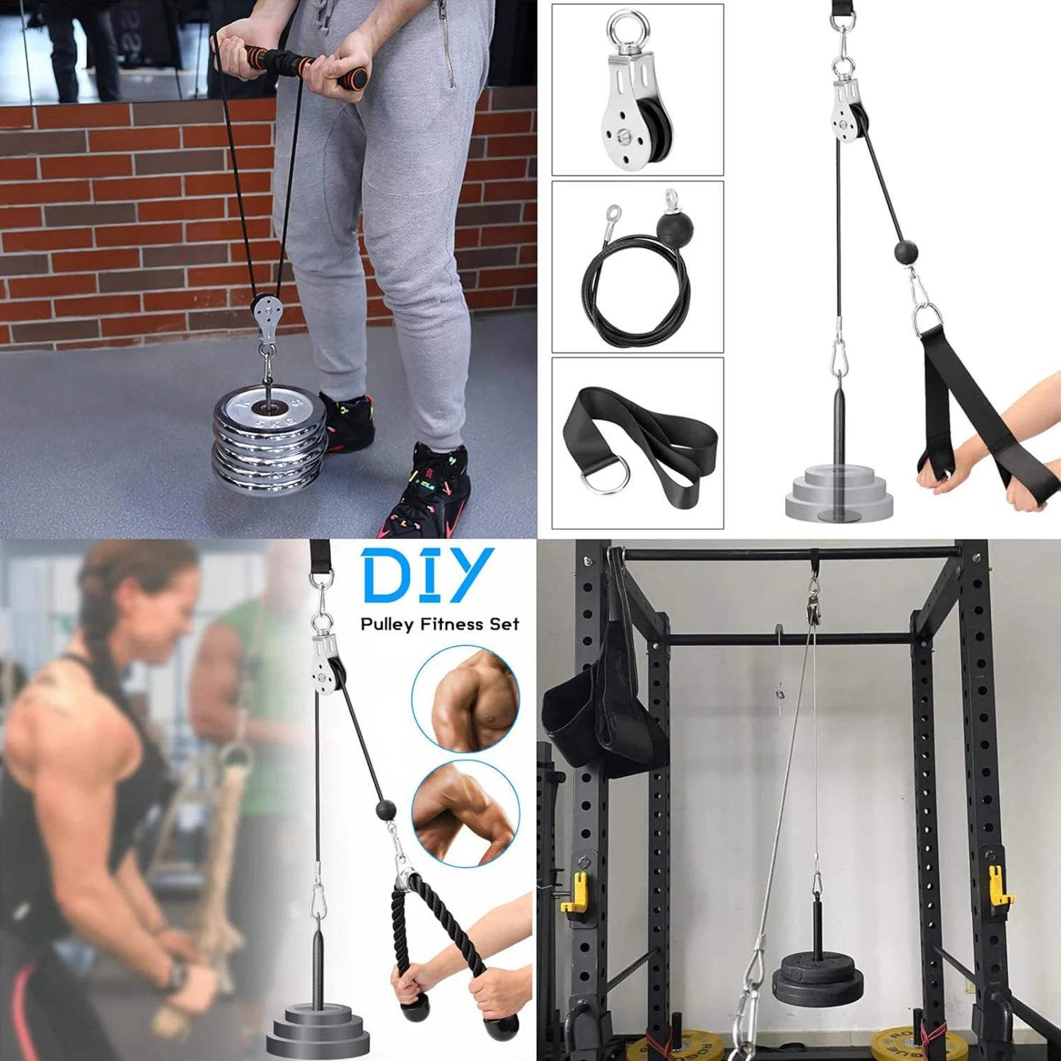 Fitness Loading Lifting Pulley Training Stainless Steel Mute Strength Trainer Heavy Bearing Workout Equipment Home Gym