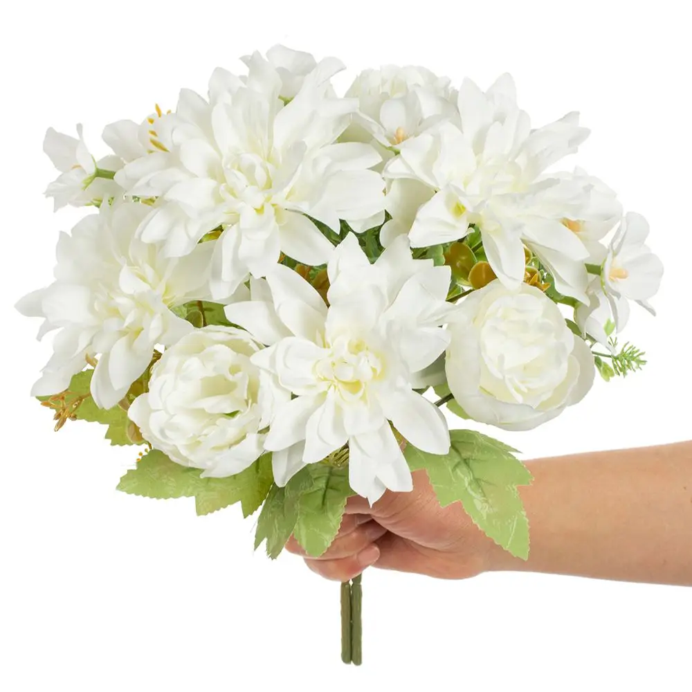 2/4 pièces fleur artificielle soie Dahlia pivoine vacances mariage extérieur jardin bouquet de mariée maison vase table bricolage cadeau scrapbook décor