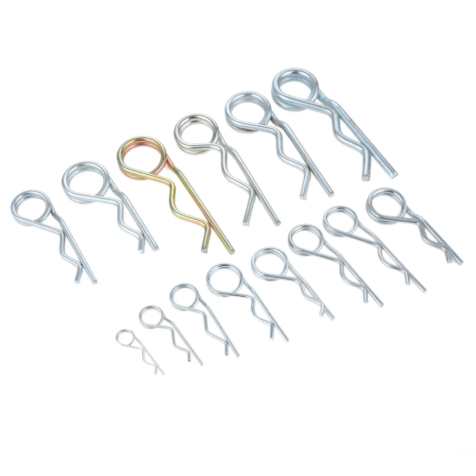 20pcs-1pc Double Ring Cotter Pin R-clips Spring Steel Retaining 50-160mm for Trailer Truck Cargo Boat RV Farm Lawn Garden Safe