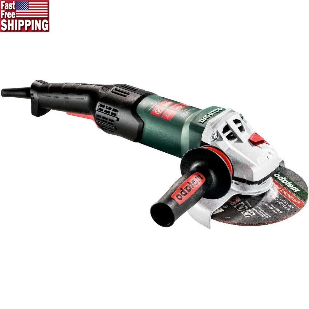 

6 Inch Electric Angle Grinder 9600 RPM 145 Amp Non Lock Paddle Switch Dust Protection Safety Slip Clutch Power Tool