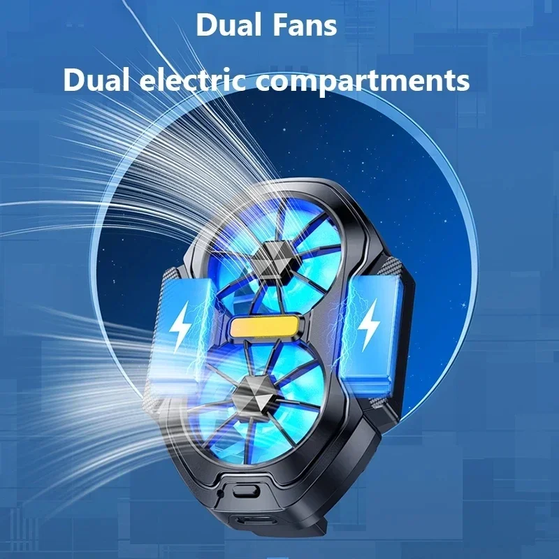

FS01 Dual Fan Rechargeable Mobile Phone Cooler Cooling Phone Radiator Back Clip USB Radiator 62-92mm Phone