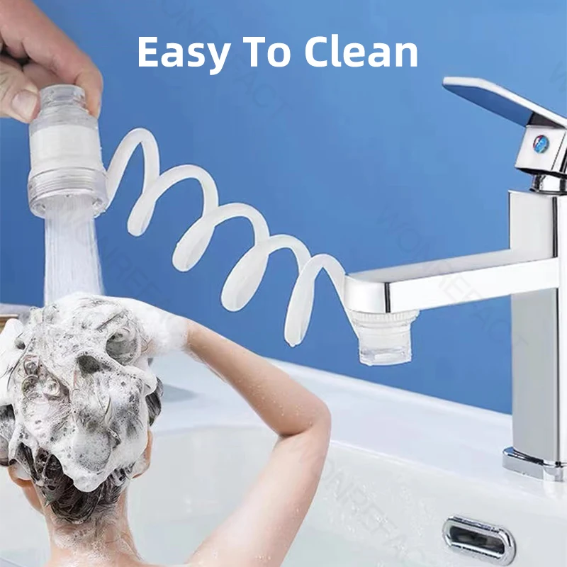 1080°Kitchen Faucet Extension Extender Portable Faucet Extension Hose Pullable Shower Faucet Adapter Home Faucet Accessories