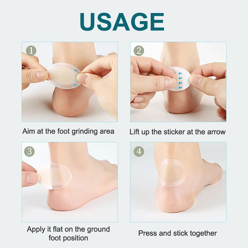 4 pz/24 pz Gel Protezione Del Tallone Adesivo Gel Idrocolloide Blister Gesso Tallone Anti-usura Tallone Adesivo Sollievo Dal Dolore Cura Del Piede