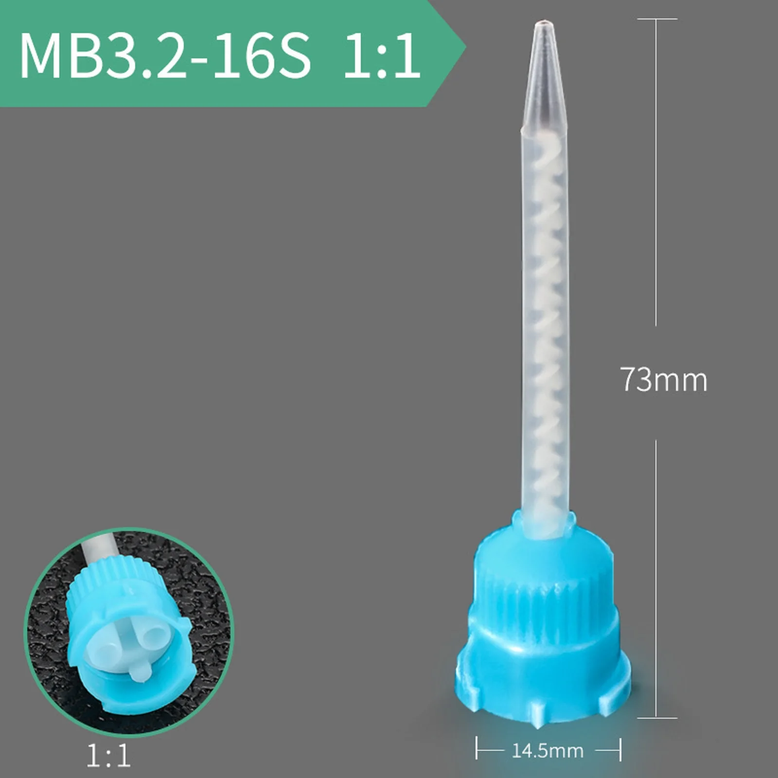 10PCS Static Mixer Nozzles Kit Length Flat Adhesive Mixing Tube Nozzle 1:1 Static Mixer Mixing Nozzle For Two Component Glue Gun