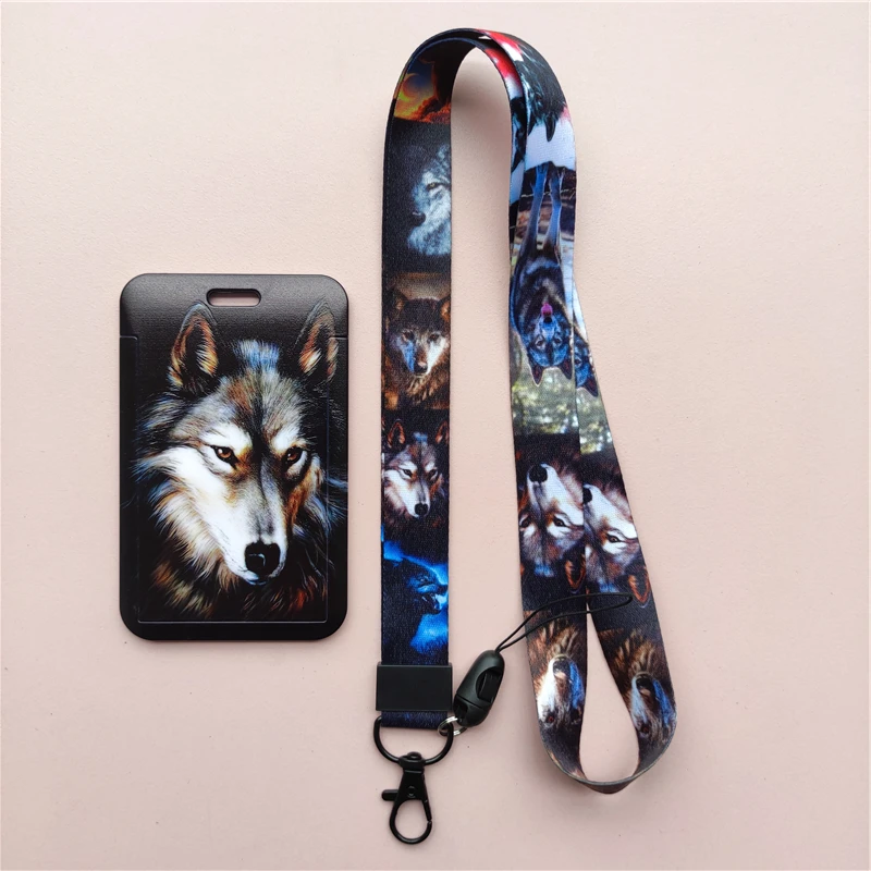 Wölfe Muster Tier Lanyard Ausweis Kartenhalter Büroangestellter Karteninhaber Abdeckung Kreditkartenetui Kartenschutz Weihnachtsgeschenk – Detail 15