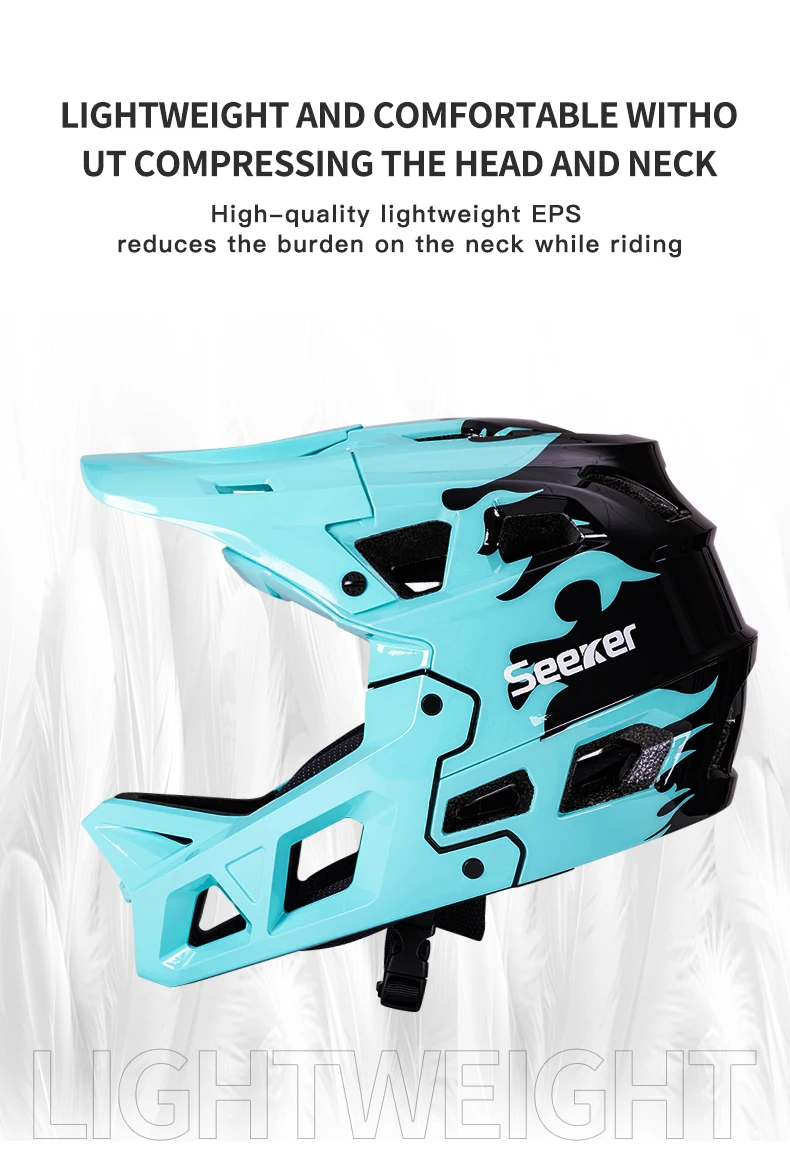 SEEKER Fahrradhelm, Renn-, Downhill-, Mountainbike- und Straßenhelm, einteiliger, vollständig abdeckender Offroad-Integralhelm – Detail 8