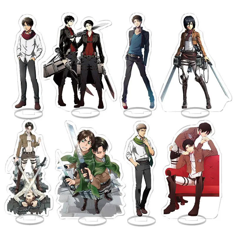 Anime Attack on Titan Eren Levi Acrylic Stand Model Plate Decoration Desk Figure Display Fan Couple Gift Cartoon Prime Products