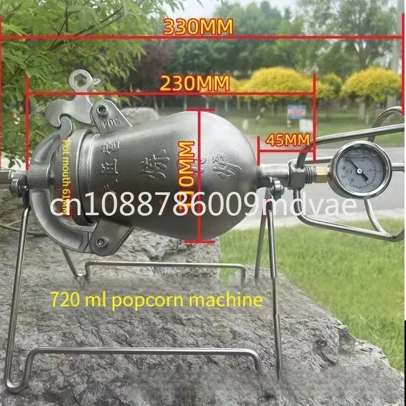 500ml Home Old Popcorn Maker Grain Amplifier Machine 720ml Hand-cranked Puffed Rice Corn Making Machines