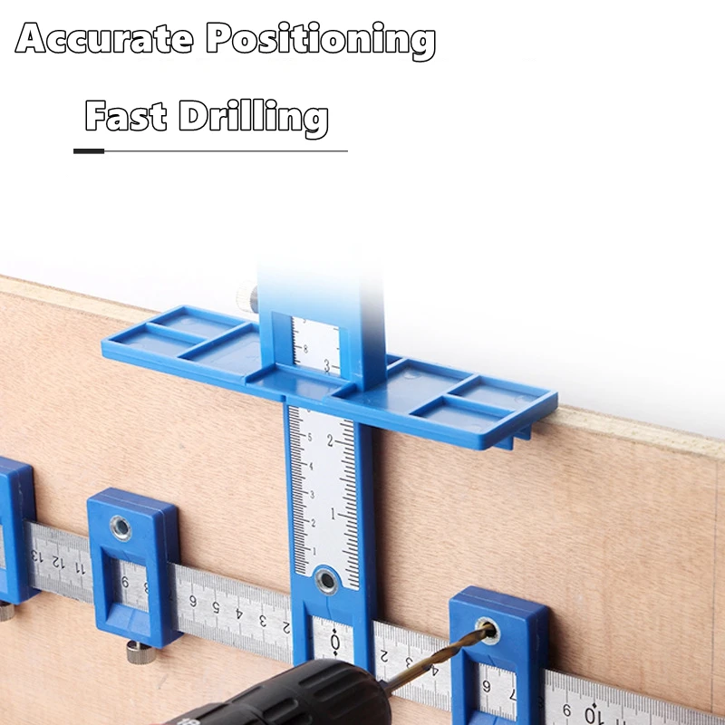 

Woodworking Drill Punch Locator Drill Guide,Wood Drilling Dowelling Guide for Installation of Handles Knobs on Doors and Drawer