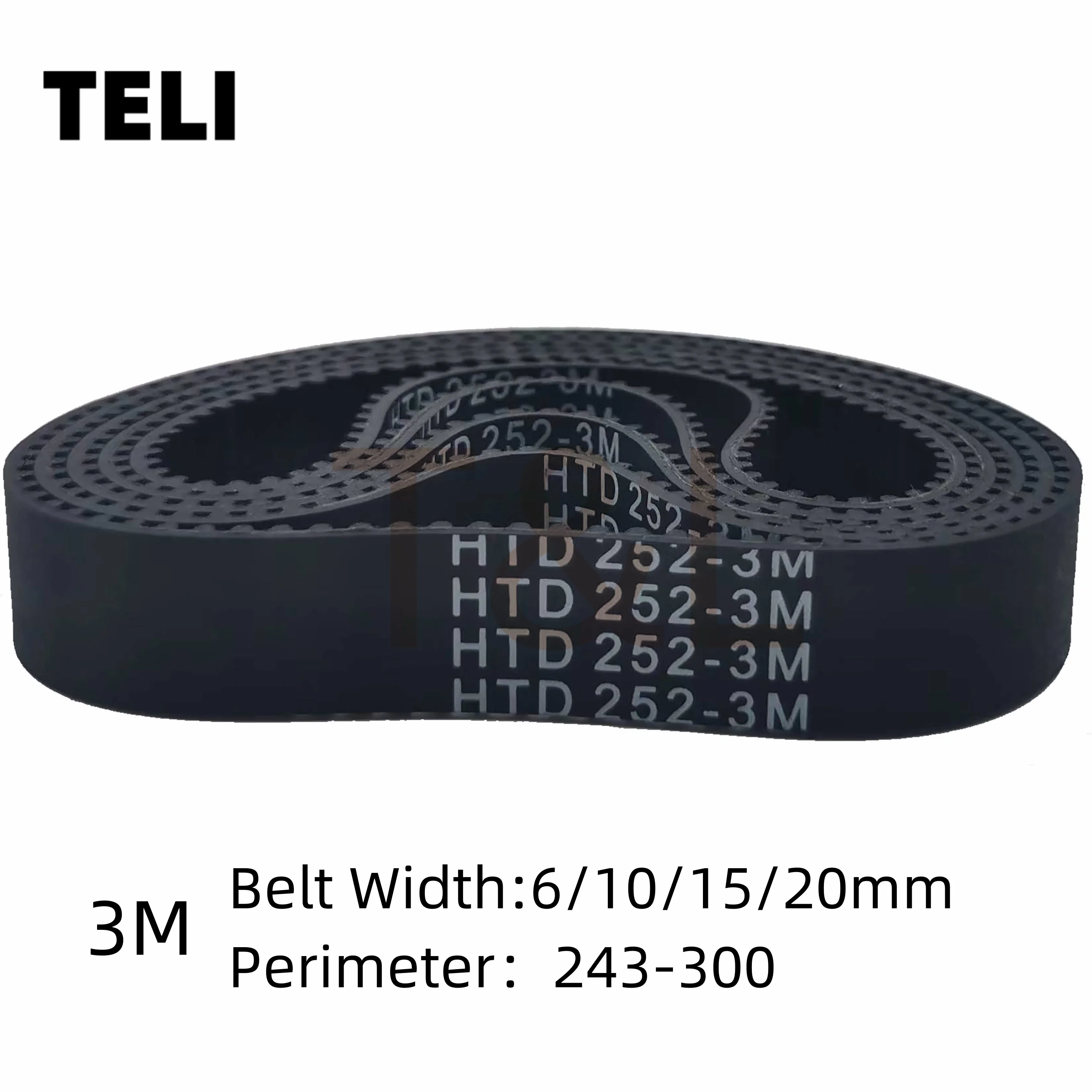 

HTD3M Timing Belt Width 6/10/15/20mm Perimeter 243-300mm