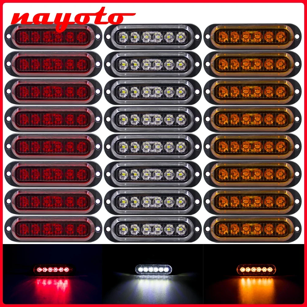 4x/6x/8x/10x 12V 24V External LED Side Marker Warning Light Clearance Lamp Turn Signal Light For Truck Trailer RV Lorry Caravan