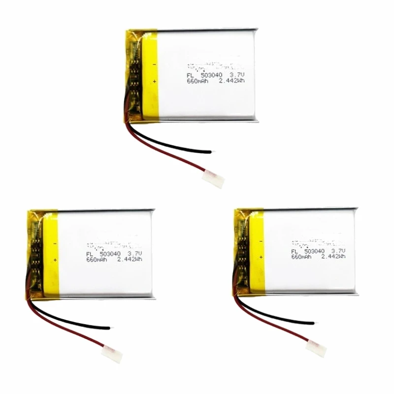 503040 Rechargeable Lithium Battery 3.7V 660mAh for Camping Lamp Air Conditioning Suit Nebulizer Disinfection Lamp Batteries
