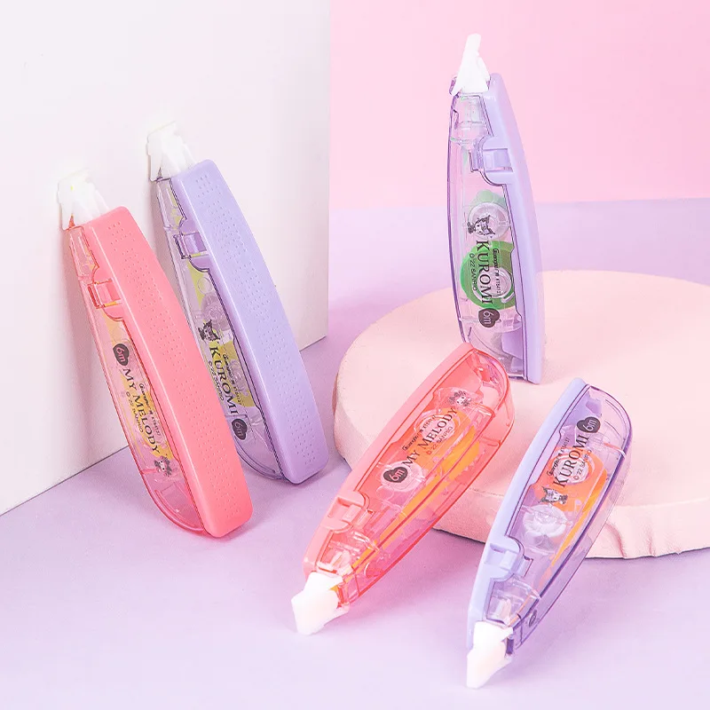 Sanrio  Cute Cartoon Correction Tape, Fluorescent Correction Tape, Small Portable Correction Stationery For Students