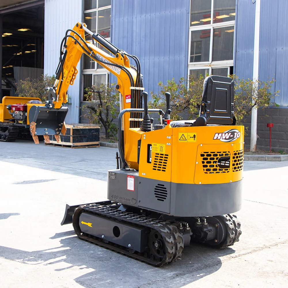 Miniexcavadora de 1 tonelada, excavadora de orugas de 1000kg, retroexcavadora para zanjas en el hogar y trabajos de jardín, HW-10 personalizado de