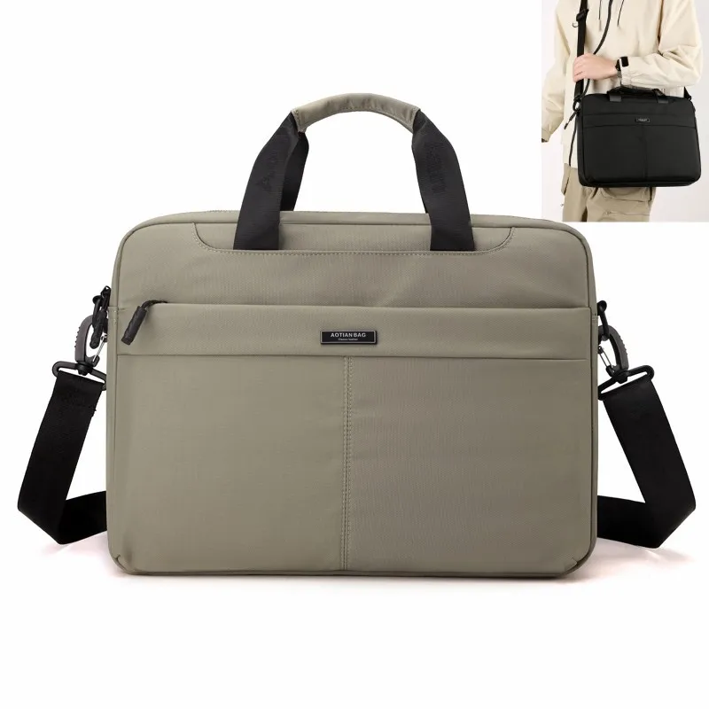 

14-дюймовый мужской портфель для ноутбука, большая вместительная тонкая поперечная водонепроницаемая сумка из ткани Оксфорд на одно плечо