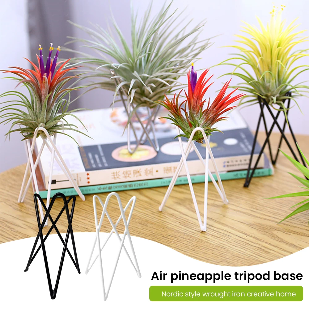 Plant Stands Indoor Geometric Tripod Hollow Metal Wire Flower Pot Base Bracket 10cm Height Flower Pot Holder Rack PR Sale