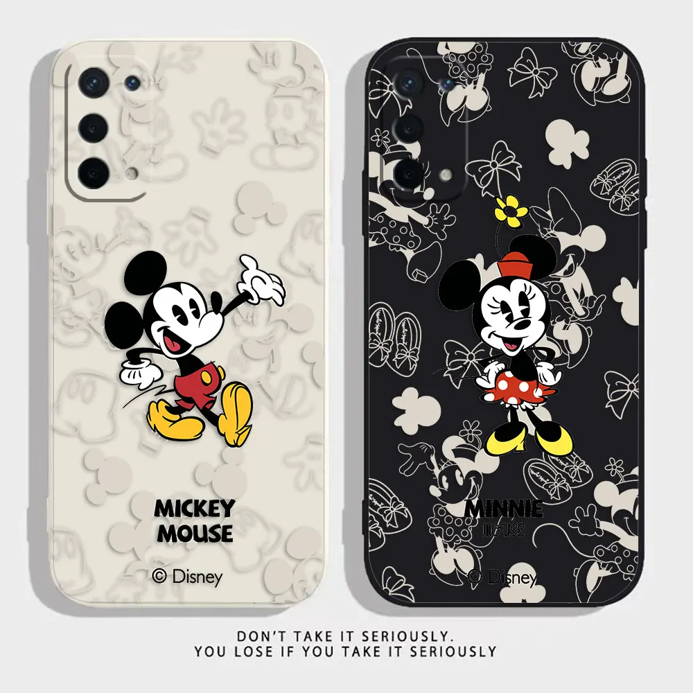 Cute Mickey Minnie Mouse Phone Case For OPPO A52 A54 A55 A57 A78 A72 A73 A74 A91 A93 A92S A94 A95 A96 A15 4G 5G Case Funda Shell