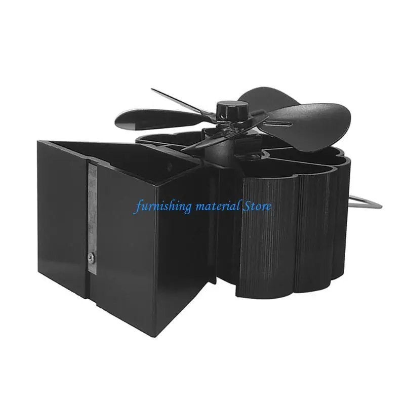 Y5GD 우드 스토브 팬 5 블레이드 벽난로 팬 열원의 난로 용 스토브 팬