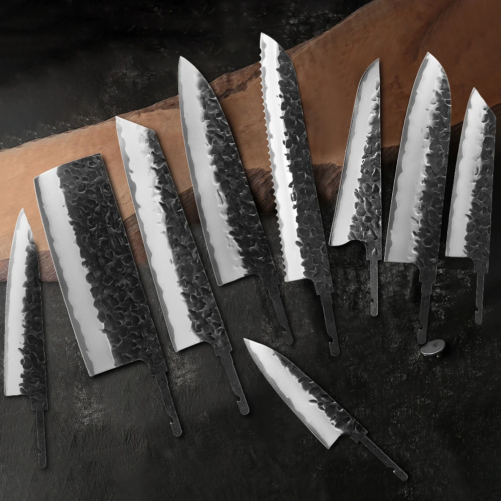 YIZEMA Japanese Hand Forged Chef Knives DIY Handmade Full Tang Blank Blade Integral Composite Steel Kitchen Knife Making Tools