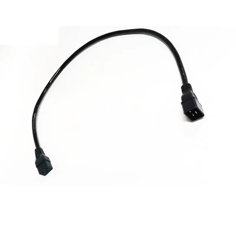 Black ETL Certified PDU Rack Server C19 to C20 AS/IEC Power Cord 125V 15A 14AWG 5ft for Computer & Instrumentation