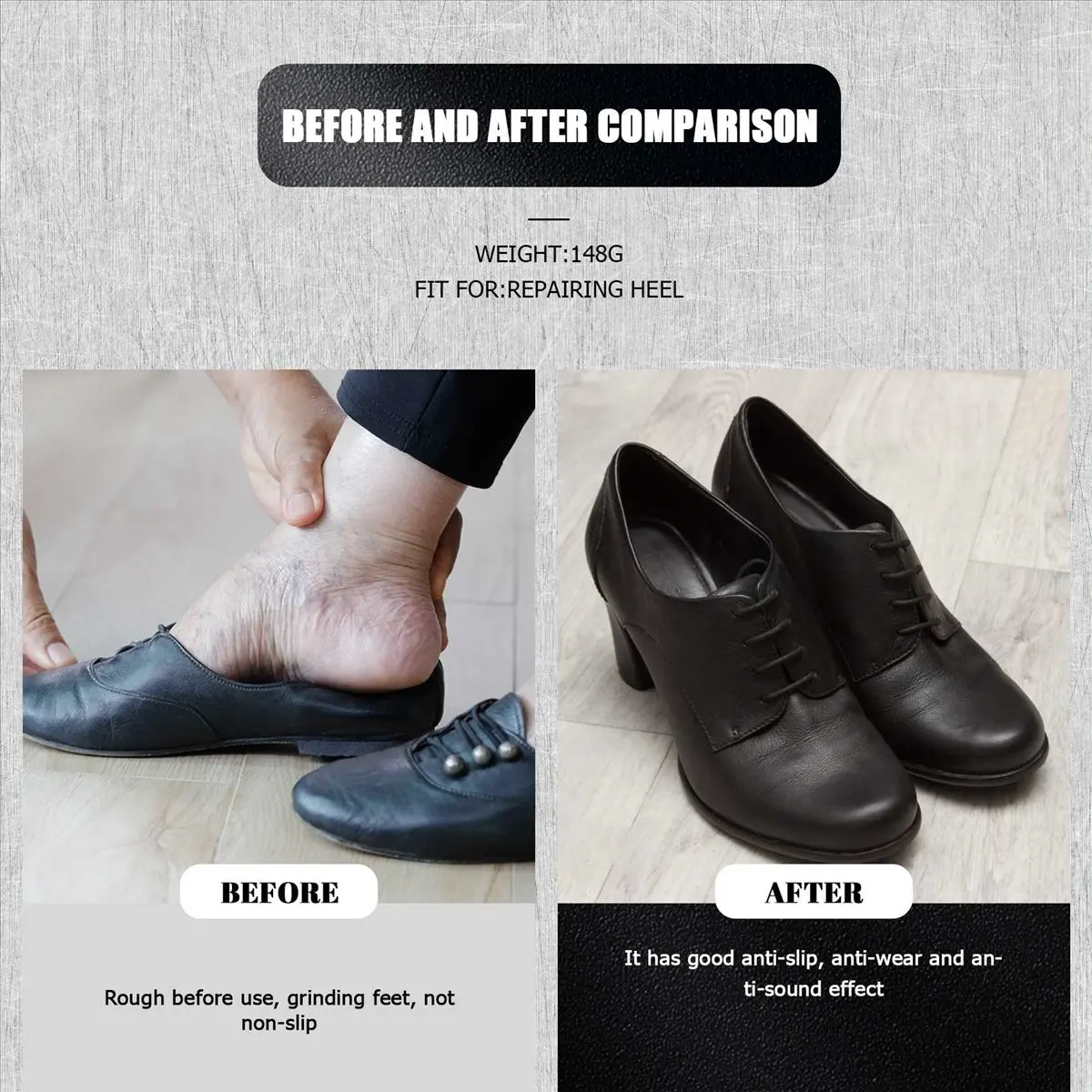 20/2Pair Rubber Shoes Heel Toe Plates Taps Sole Protectors Repair Horseshoe Offset Sole Anti Slip Heel Patch Repair Shoe Materia