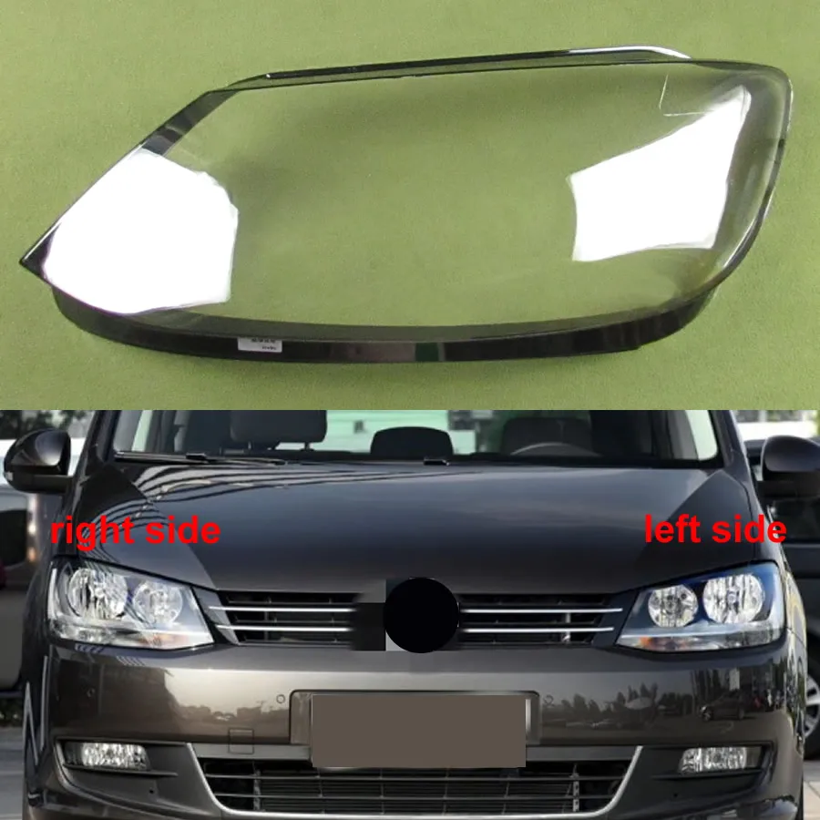 For Volkswagen VW Sharan 2012-2019 Headlamp Cover Transparent Mask Headlight Shell Replace Original Lampshade Plexiglass