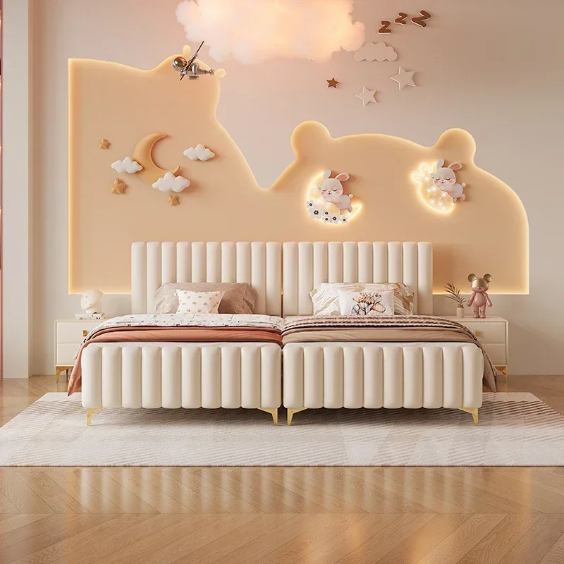 

Lazy Luxury Modern Bed Kids Ergonomic Girls Boys Space Saving Children Beds Single Loft Makeup Camas De Casal Hotel Furniture