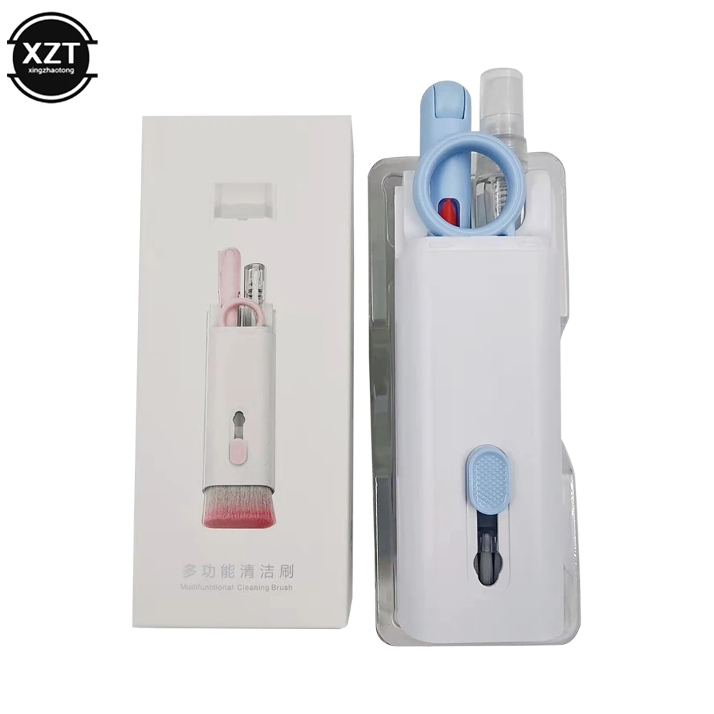 7 Pcs Computer Toetsenbord Borstel Bluetooth Headset Cleaning Pen Telefoon Reiniging Artefact Multifunctionele Schoonmaken Tool
