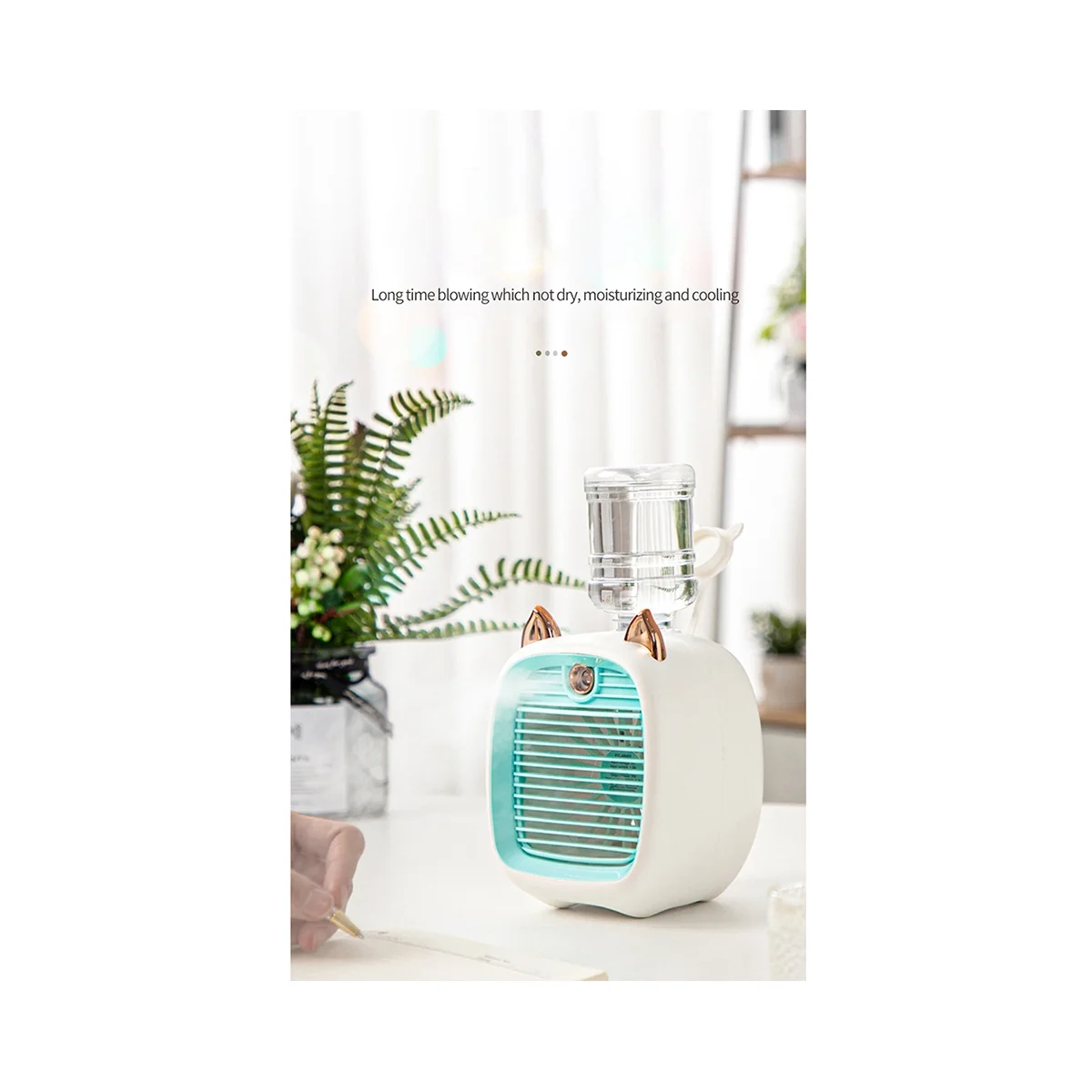 Portable Mini Air Conditioner Fan USB Air Cooler Fan Humidifier 3 Speed 2 Mode Spray Cooler for Office Home Cool Fan-B