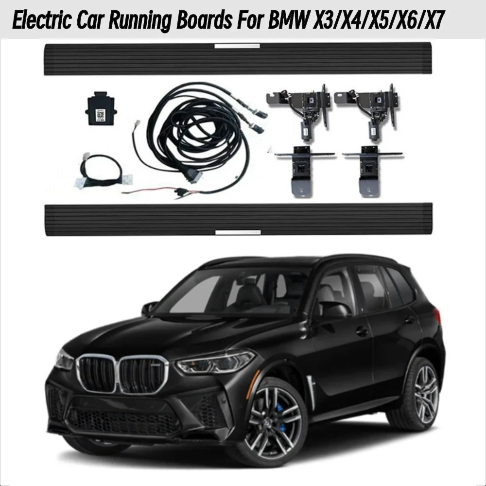 

For BMW X3/X4/X5/X6/X7 Electric Retractable Running Boards, Automatic Side Steps with LED Lights Aluminum Alloy Car Accessories