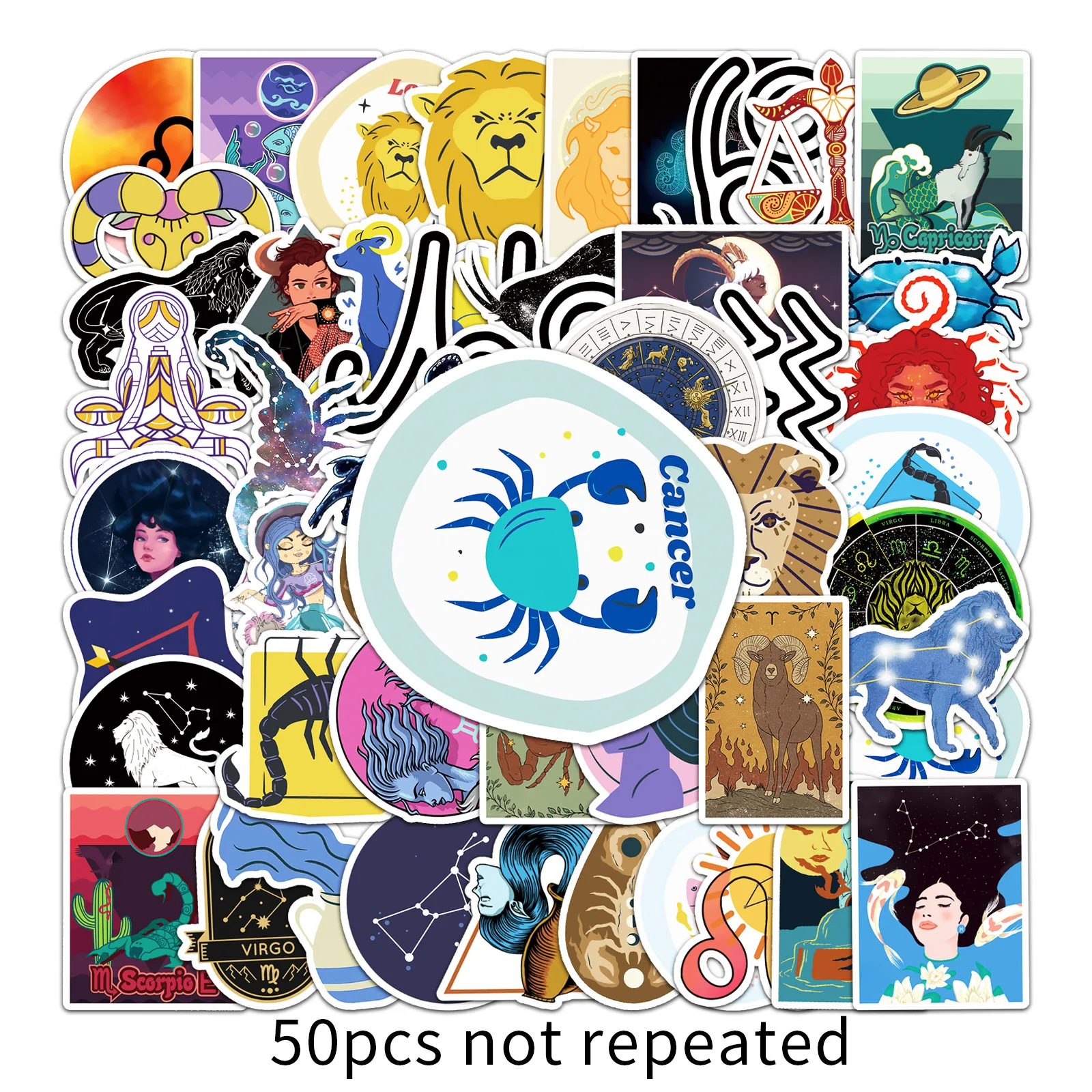 10/30/50pcs 12 별자리 만화 스티커 스쿠터 노트북 크리 에이 티브 스크랩북 노트북 자동차 오토바이 데 칼 스티커