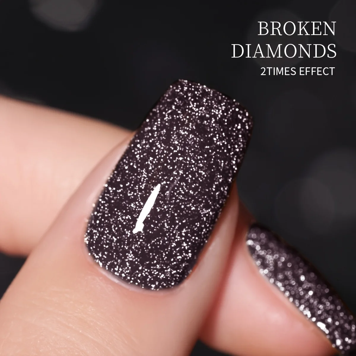 1 x schillernder Broken Diamond Sparkle UV/LED-Gelpolitur, Super-Glitzer-Gel mit Diamant-Schimmer-Effekt