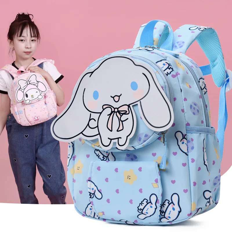 Schoolbag Hello Kitty Backpack Kuromi Cinnamoroll Printed Book Bag School Supplies High Capacity Shoulder Kid Bag Gifts