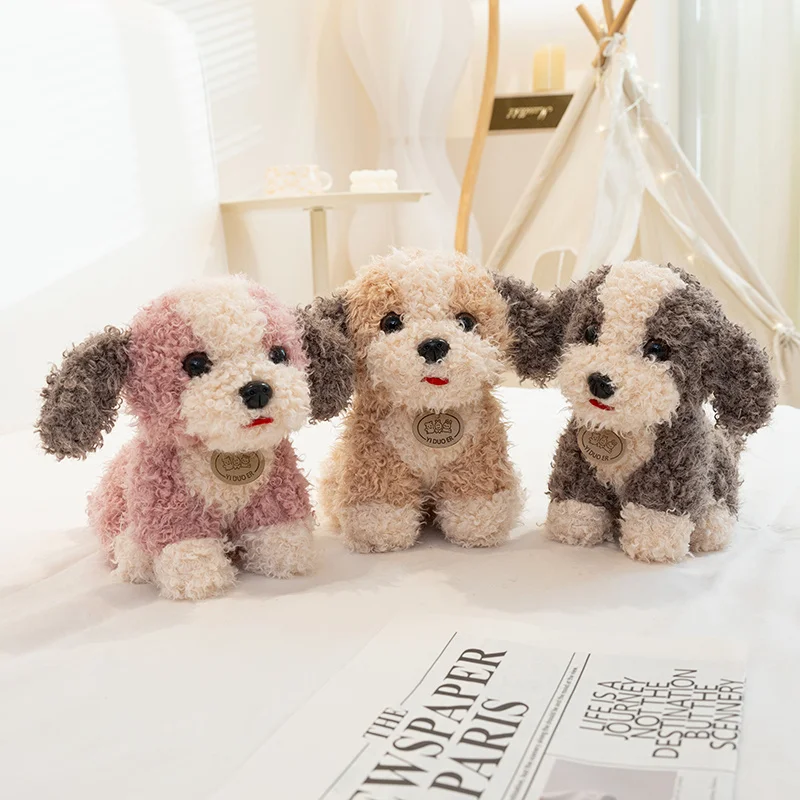 23 cm mooie teddyhond knuffels met krullend haar, zacht knuffeldier, cadeau voor alle leeftijden