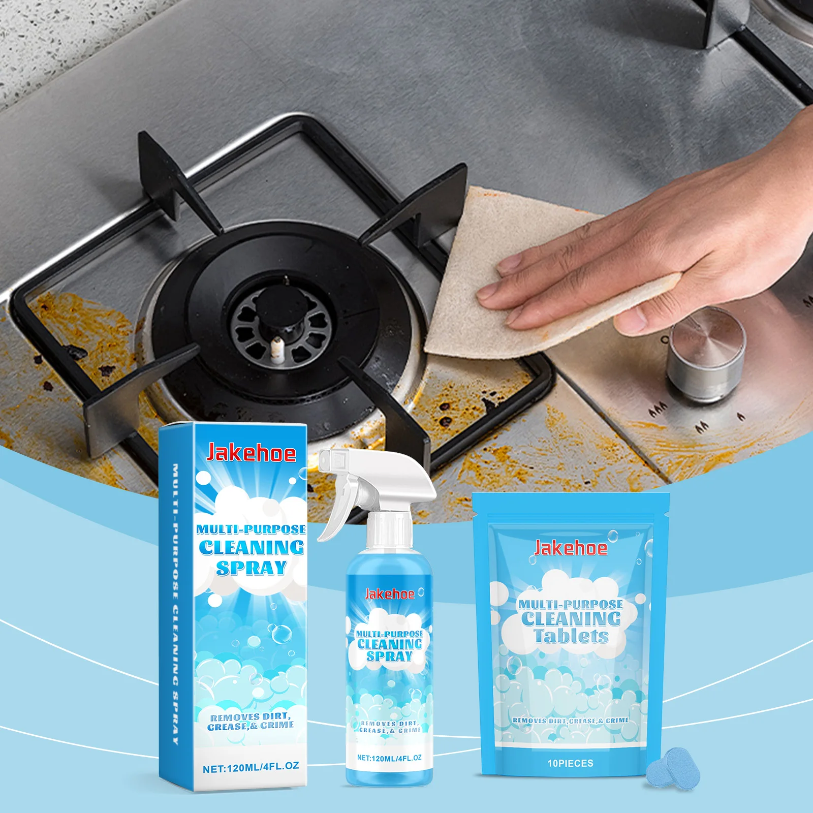 Limpiador Multiusos para Manchas de Agua, Manchas de Aceite en Paredes, Baños y Decoración del Hogar