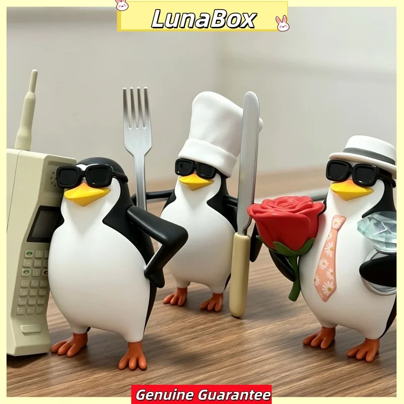Original Penguin Art Appreciation Series Blind Box Figurine Abstract Surprise Desktop Ornament Collectible Decor Gift For Adult
