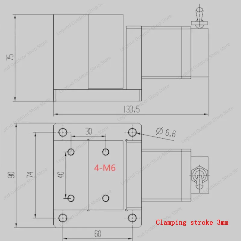 Pneumatic Vice Milling Machine Vise Air-Powered Clamp Workpiece Fixation Metalworking Tool