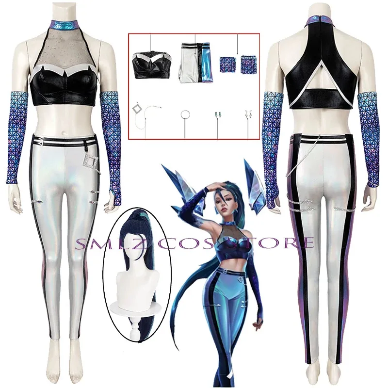 

KDA Kaisa Cosplay Game LOL Daughter of the Void Costume Woman Sexy Uniform Kai'Sa Wig Suit Halloween Party Play Outfit Prop