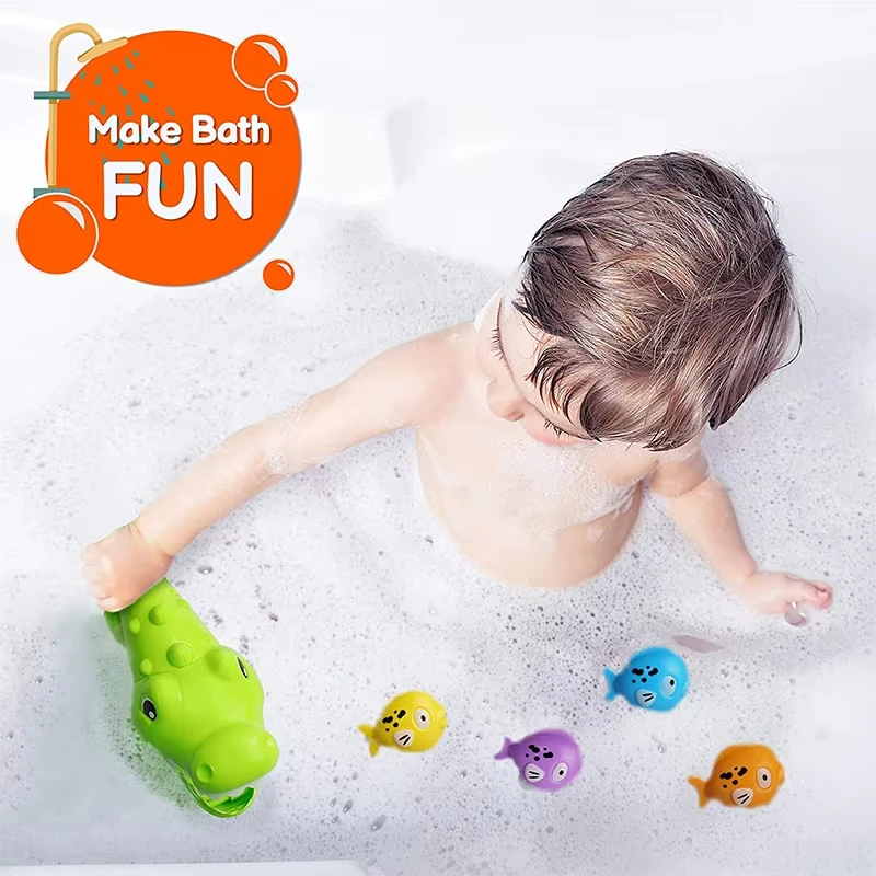 Baby Bad Spielzeug Schwimmende Krokodil Fische Schwimmen Pool Spiele Wasser Spielen Set Geschenk Badewanne Dusche Strand Bad Spielzeug Für Kinder