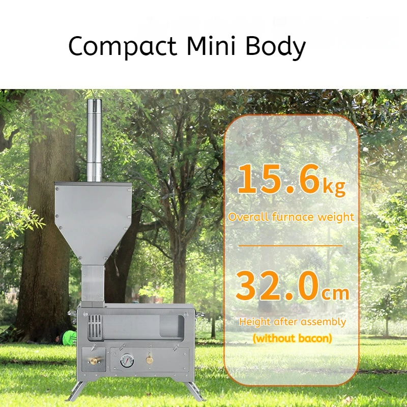 Wholesale Stainless Steel Stove Outdoor Camping Portable Stove Dual-purpose Oven Multi-function Picnic Wood Pellet Heating Stove