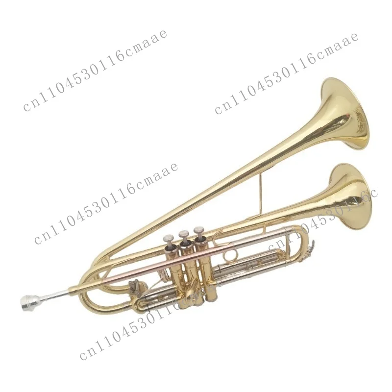 Brass Double Horn Trumpet Musical Instrument Manufacturer Sales Professional Band Performance