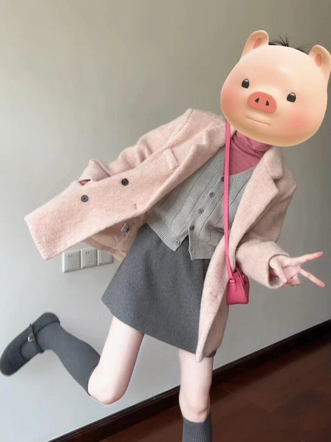 엘리 플러스 사이즈 가을 겨울 한국 스타일 여성 정장 하이 칼라 슬림핏 베스트 또는 스커트 4종 세트