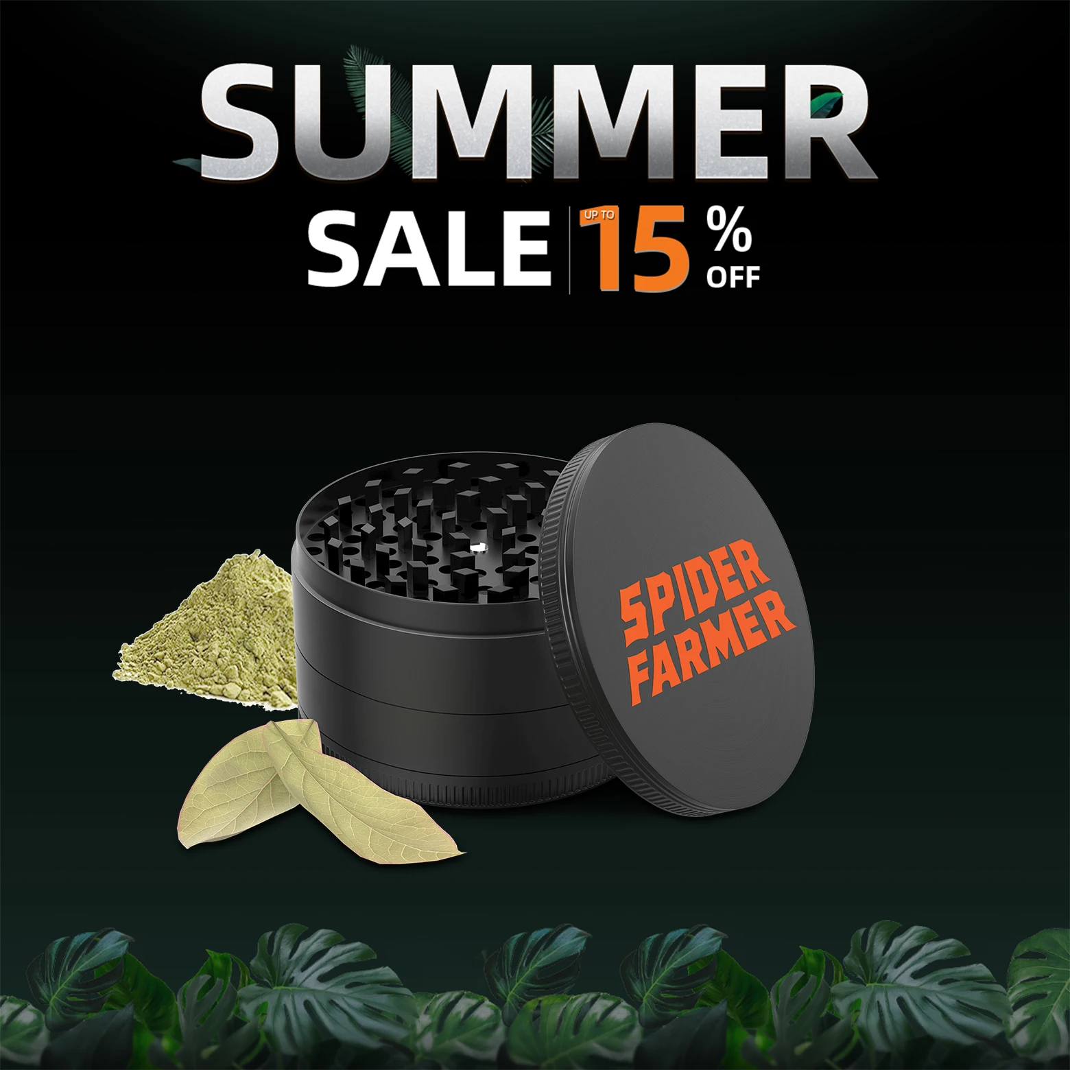 

Spider Farmer 3-Layer Herb Spice Grinder Tobacco Grinder Smoke Crusher Muller Hemp Pepper Pot Spice Crusher for Home