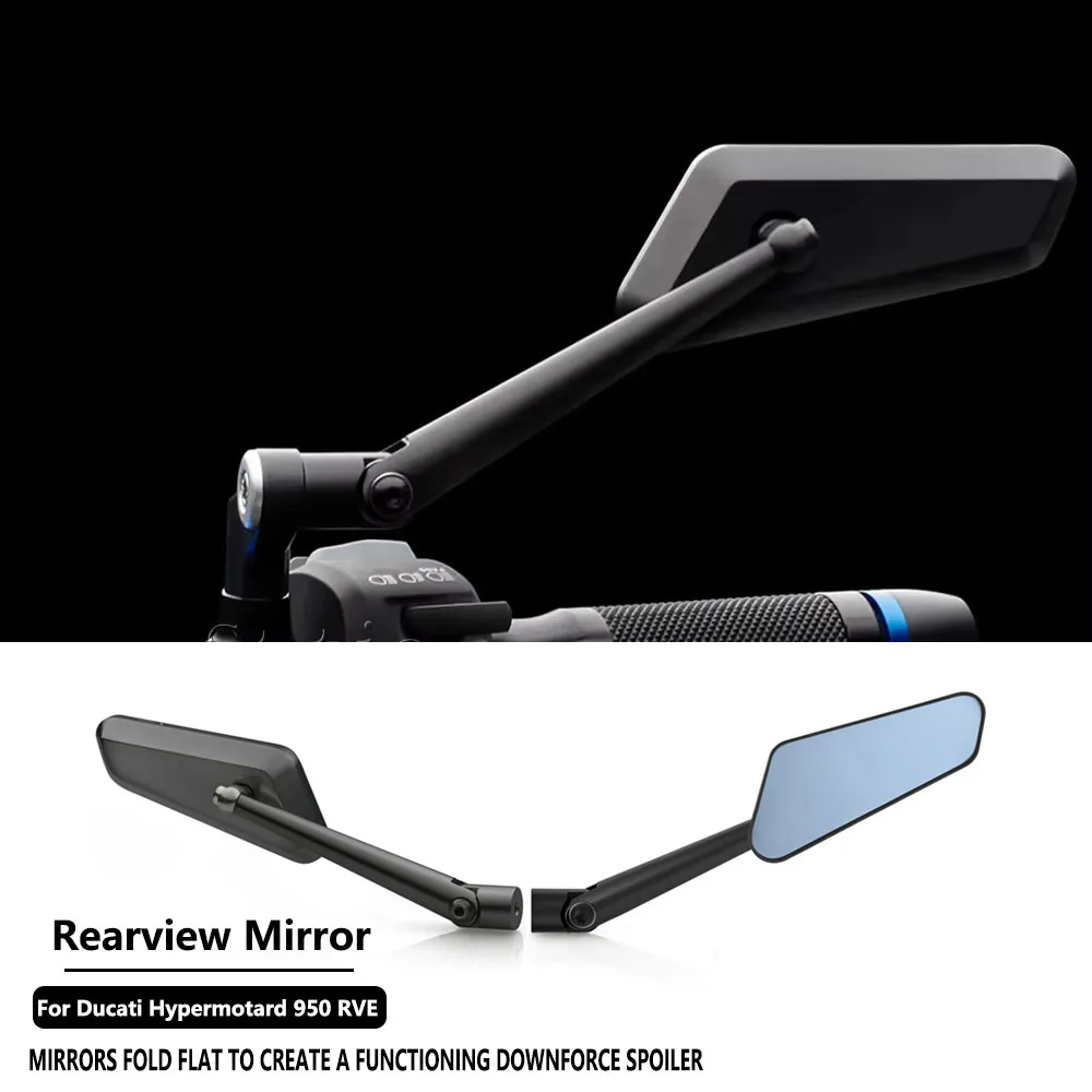 

For Ducati Hypermotard 950 RVE New Hypermotard 950 SP RVE 2019-2026 Motorcycle Rearview Mirrors HD Vision Side Mirror Aluminum