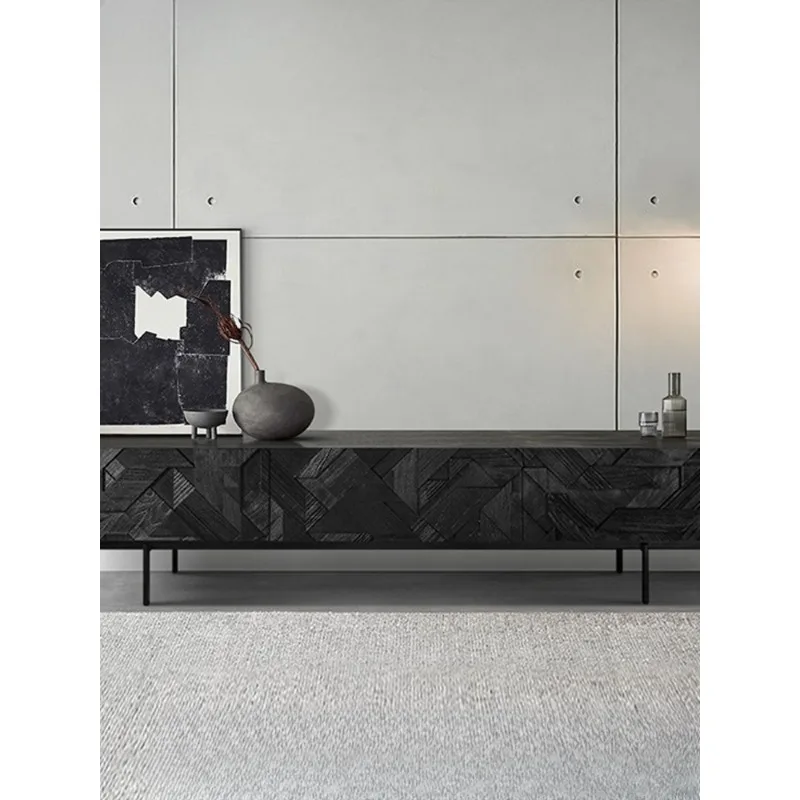 South East Asia style solid wood teak TV cabinet Italian black cabinet