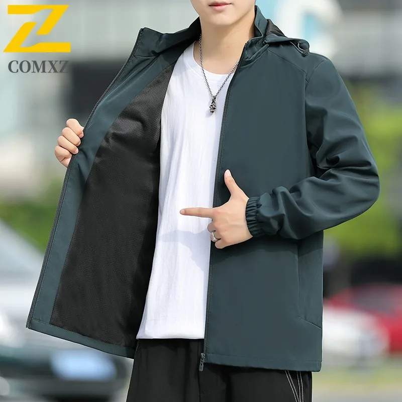 

Мужская уличная модная спортивная куртка, термодышащее пальто со съемным капюшоном, водонепроницаемый плащ, зимняя ветровка для пешего туризма и кемпинга