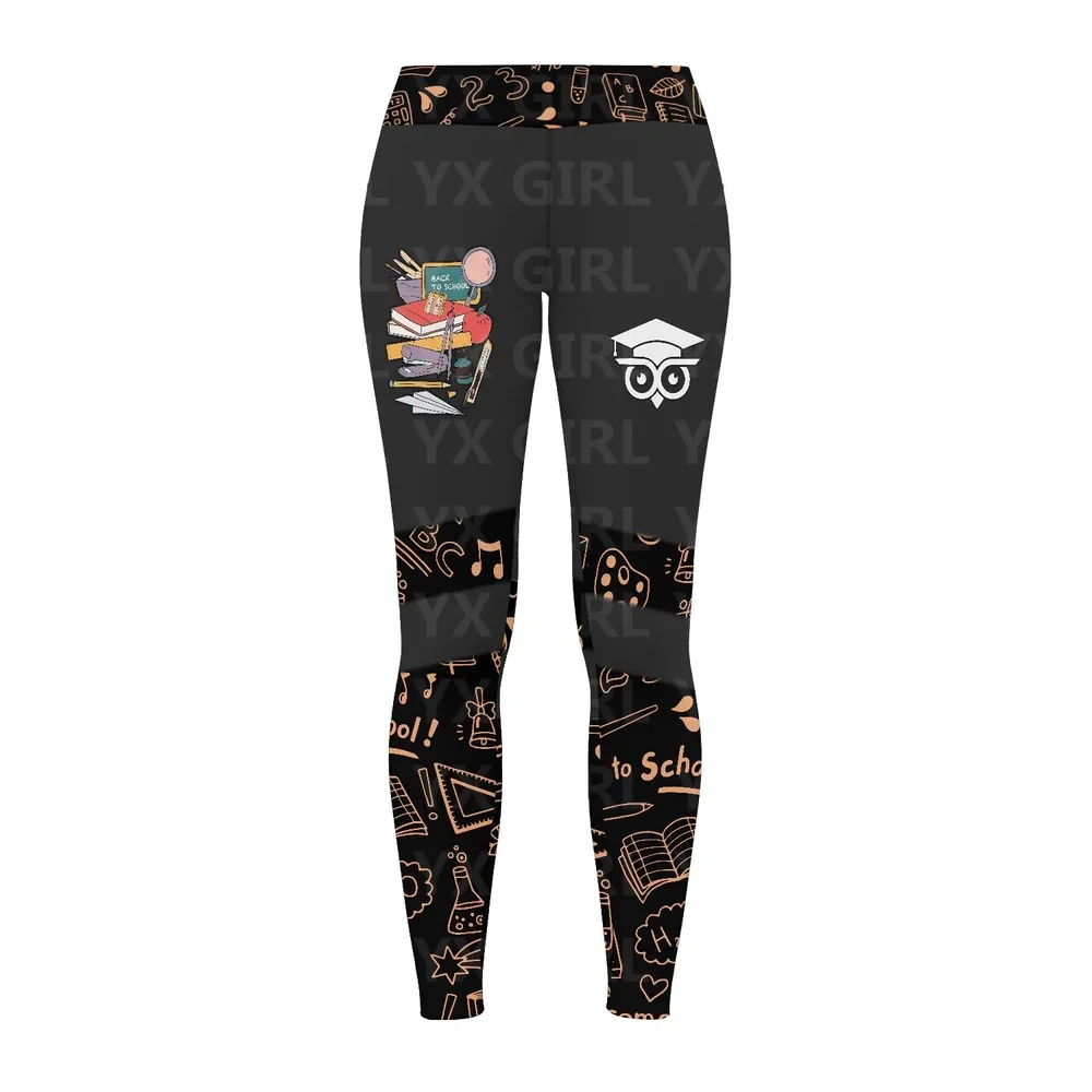 Legging noir imprimé pour femme, motif Teach Tools, All Over