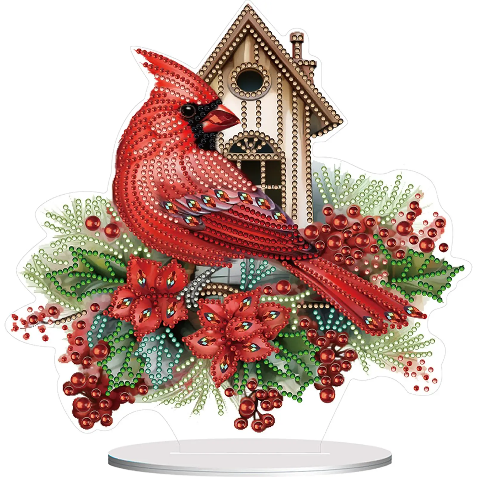 

2D Flat Cardinal DIY Table Top Diamond Painting Ornament Kits Acrylic Diamond Painting Desktop Ornaments Kit for Adults Beginner