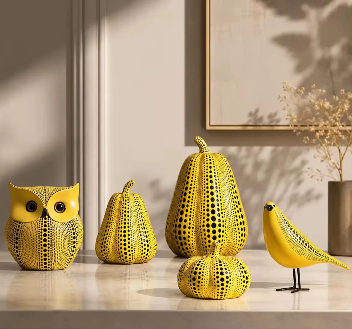 Pok Dot Art Pumpkin Statue Decoration Room Decoration Resin Statue Desk Decoration Home Decoration statues for decoration